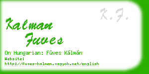 kalman fuves business card
